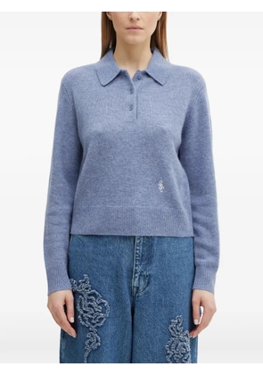 Sporty & Rich buttoned logo polo top - Blue