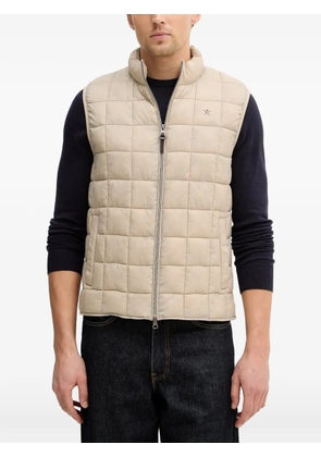 Hackett quilted logo-embroidery gilet - Neutrals