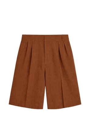 A Paper Kid pleated linen shorts - Brown