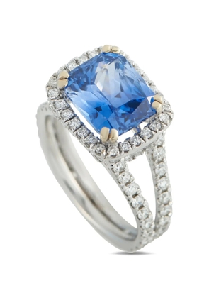 LB Exclusive diamond and sapphire embellished ring - Silver