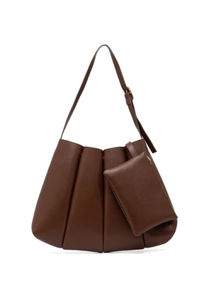 Themoirè Calipso pleated-effect shoulder bag - Brown
