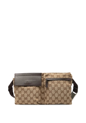 Gucci Pre-Owned 2000-2015 GG Canvas Double Pocket belt bag - Brown
