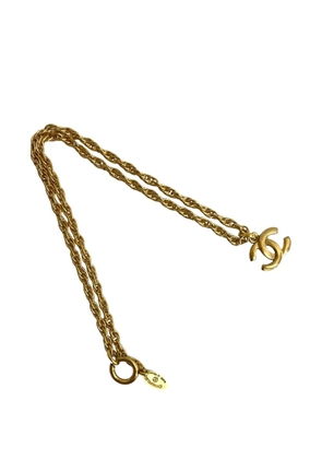 CHANEL Pre-Owned 1970-1980 CC Gold Plated Pendant Necklace costume necklace