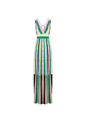PHO FIRENZE striped V-neck dress - Green