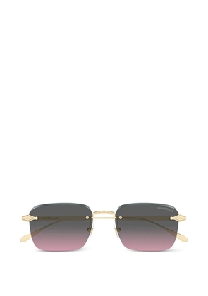 Montblanc rectangle-frame sunglasses - Gold