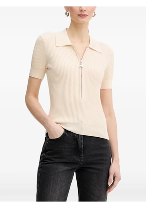 Patrizia Pepe zip short-sleeve polo shirt - Neutrals