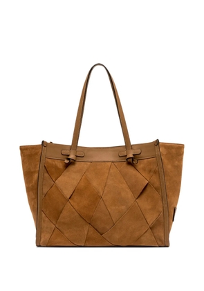GIANNI CHIARINI woven top handle tote bag - Brown