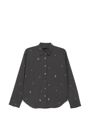 JNBY floral-embroidered cotton blouse - Grey