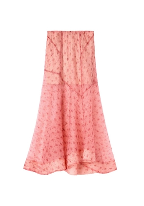 GANNI floral-print maxi skirt - Pink