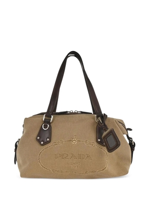 Prada Pre-Owned 1990s logo jacquard handbag - Neutrals