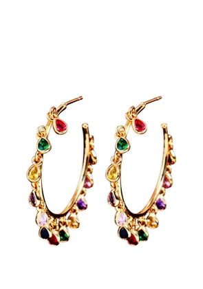 HZMER JEWELLERY Satrangi Bali teardrop hoop earrings - Gold