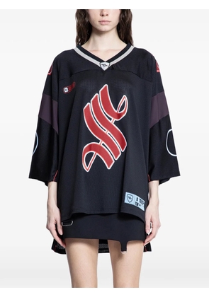 Ssheena V-neck oversized T-shirt - Black