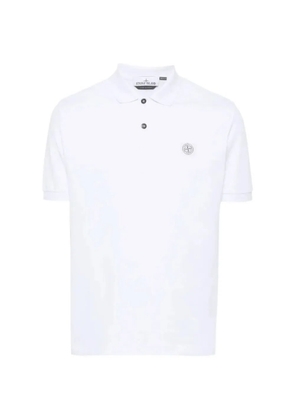Stone Island logo patch polo shirt - White