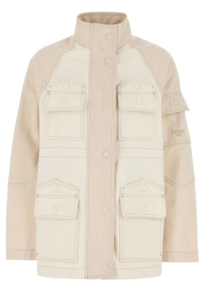 FENDI denim bomber jacket - Neutrals