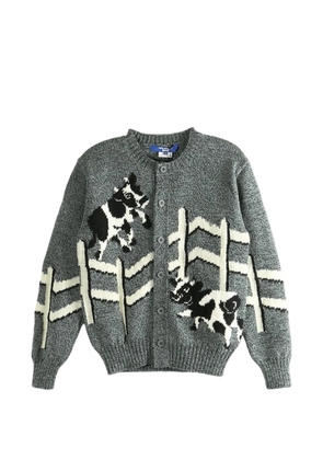 Junya Watanabe MAN cow print cardigan - Grey
