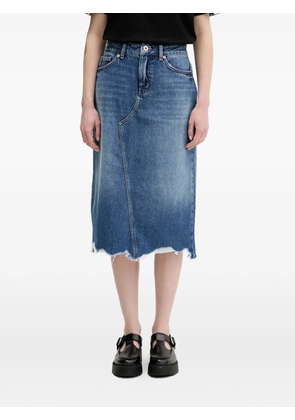 HUGO Gadele frayed denim midi skirt - Blue