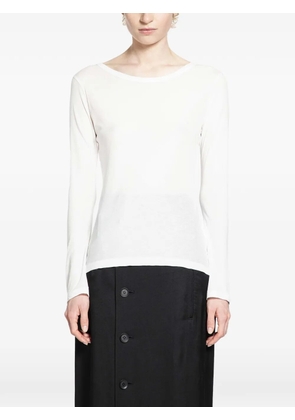 Yohji Yamamoto long-sleeve round-neck T-shirt - White