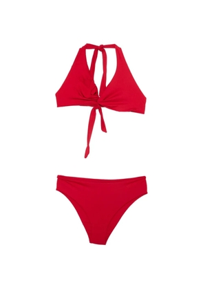 Fisico tie halterneck bikini - Red