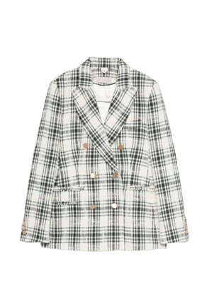 IMROSKA double-breasted plaid-pattern jacket - Neutrals