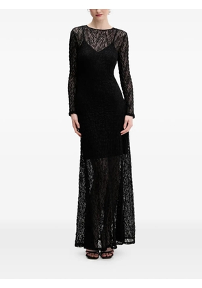 HUGO Nulietta long-sleeved laced maxi dress - Black