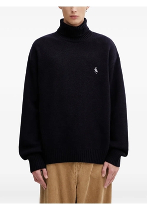 Sporty & Rich roll-neck embroidered sweater - Blue
