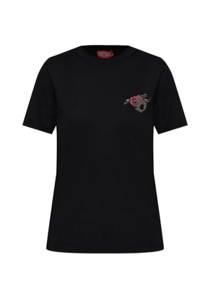 Diesel rose graphic T-shirt - Black