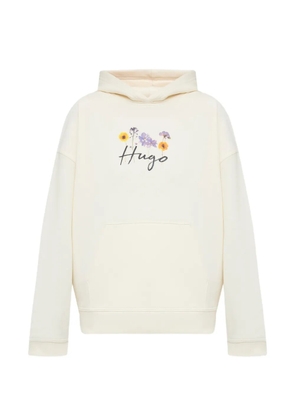 HUGO floral-print hoodie - Neutrals