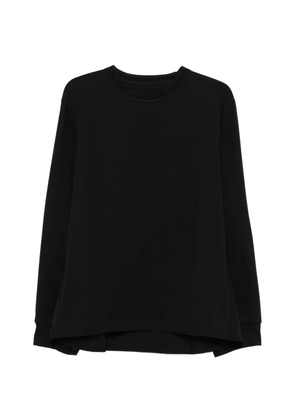 sacai long-sleeve pocket top - Black