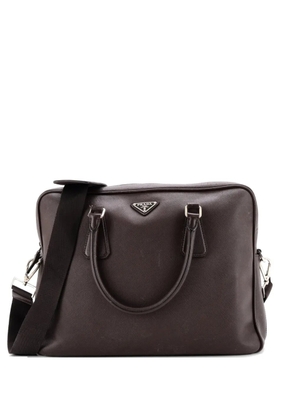 Prada Pre-Owned Convertible Zip Around Briefcase Saffiano Leather Medium business bag - Brown
