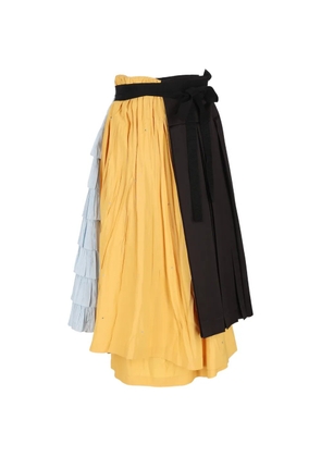 Prada Old duchesse patchwork ruffled skirt - Black