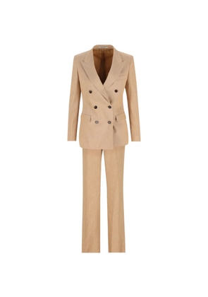 Tagliatore double-breasted striped dress - Neutrals