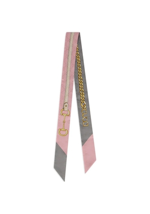 Gucci signature Horsebit detail scarf - Pink