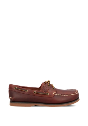Timberland lace-detail leather boat shoes - Brown