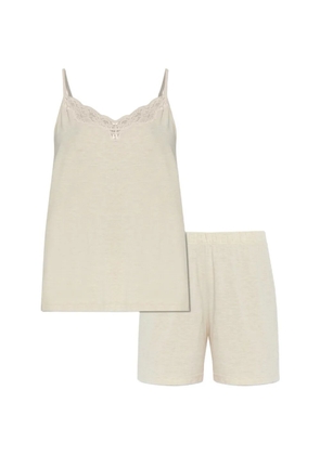 Hanro lace-camisole pajama set - Neutrals
