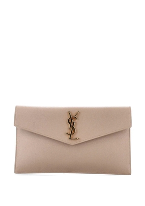 Saint Laurent Pre-Owned Uptown Pouch Leather clutch bag - Neutrals
