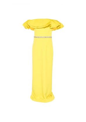 Safiyaa ruffled belted maxi dress - Yellow