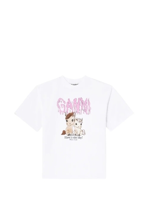 GANNI horse-print T-shirt - White