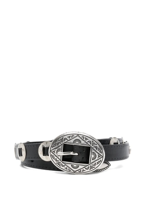 Golden Goose oval-buckle embellished belt - Black