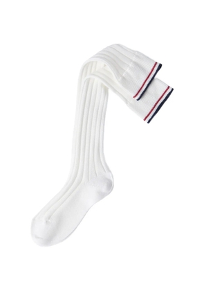 Brunello Cucinelli cotton rib knit socks with stripes - White