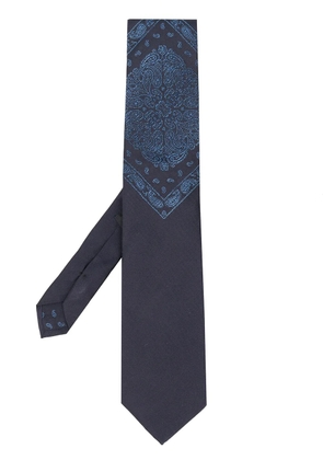 ETRO paisley embroidered tie - Blue
