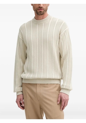 BOSS ribbed crew-neck sweater - Neutrals