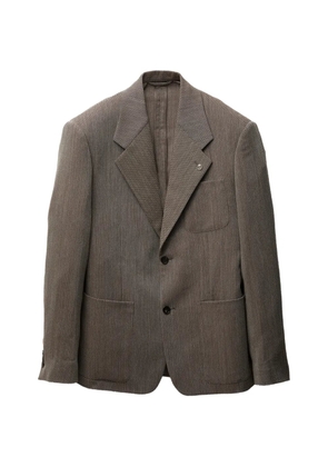 Versace herringbone wool crêpe blazer - Brown