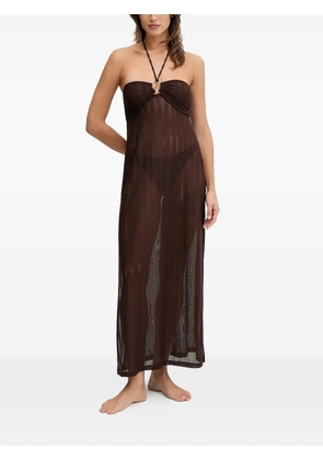 Melissa Odabash Harriet ring-detail halterneck maxi dress - Brown