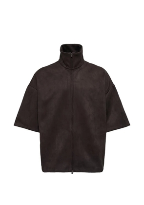 FEAR OF GOD ESSENTIALS high-neck short-sleeve jacket - Brown
