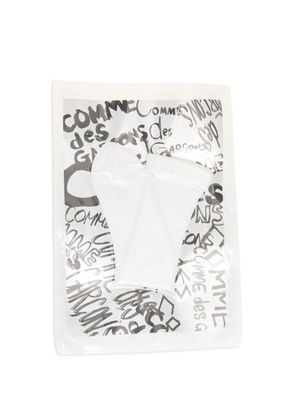 Comme Des Garçons textured logo socks - White