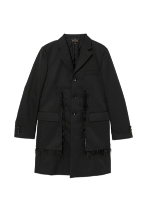 Comme Des Garçons feather-trim coat - Black