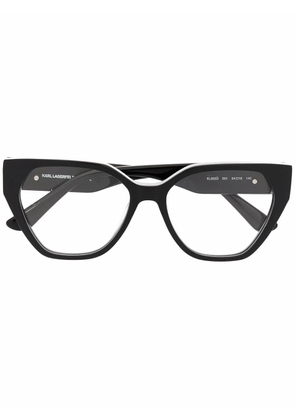 Karl Lagerfeld polished-effect cat-eye glasses - Black