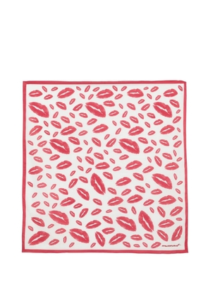 ISABEL MARANT lip-print auwena scarf - White