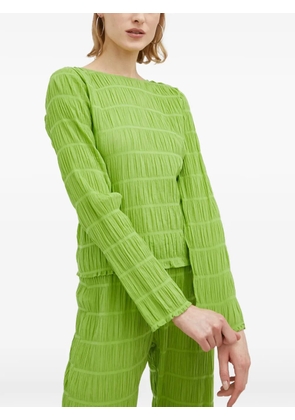 Résumé long-sleeves pleated top - Green