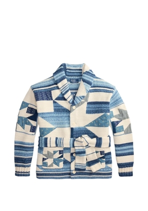 Polo Ralph Lauren patchwork shawl cardigan - Blue